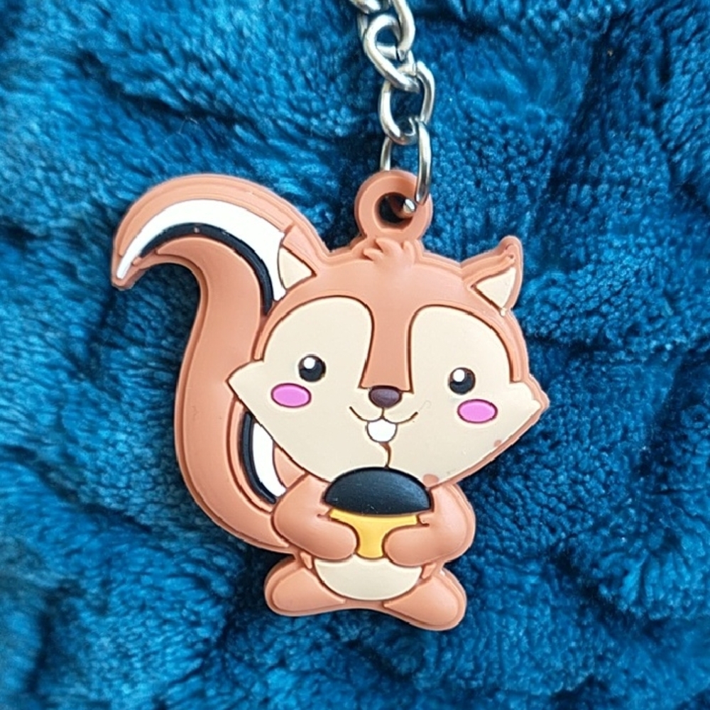 Cute Small Squirrel Keychain Accessory - Brown and Cream
